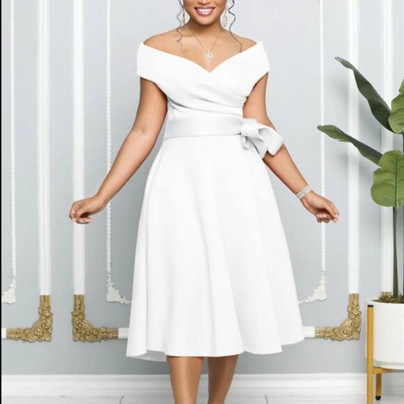 Women's Sleeveless V-Neck Backless Button Pockets A-Line Party Dress S, M, L, XL - Picture 2 of 5